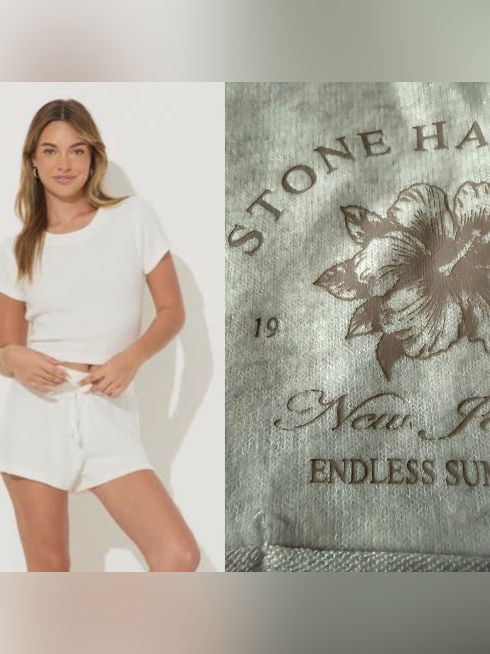 NWT Ocean Drive Stone Harbor NJ Cream Women's Drawstring Lounge Shorts
